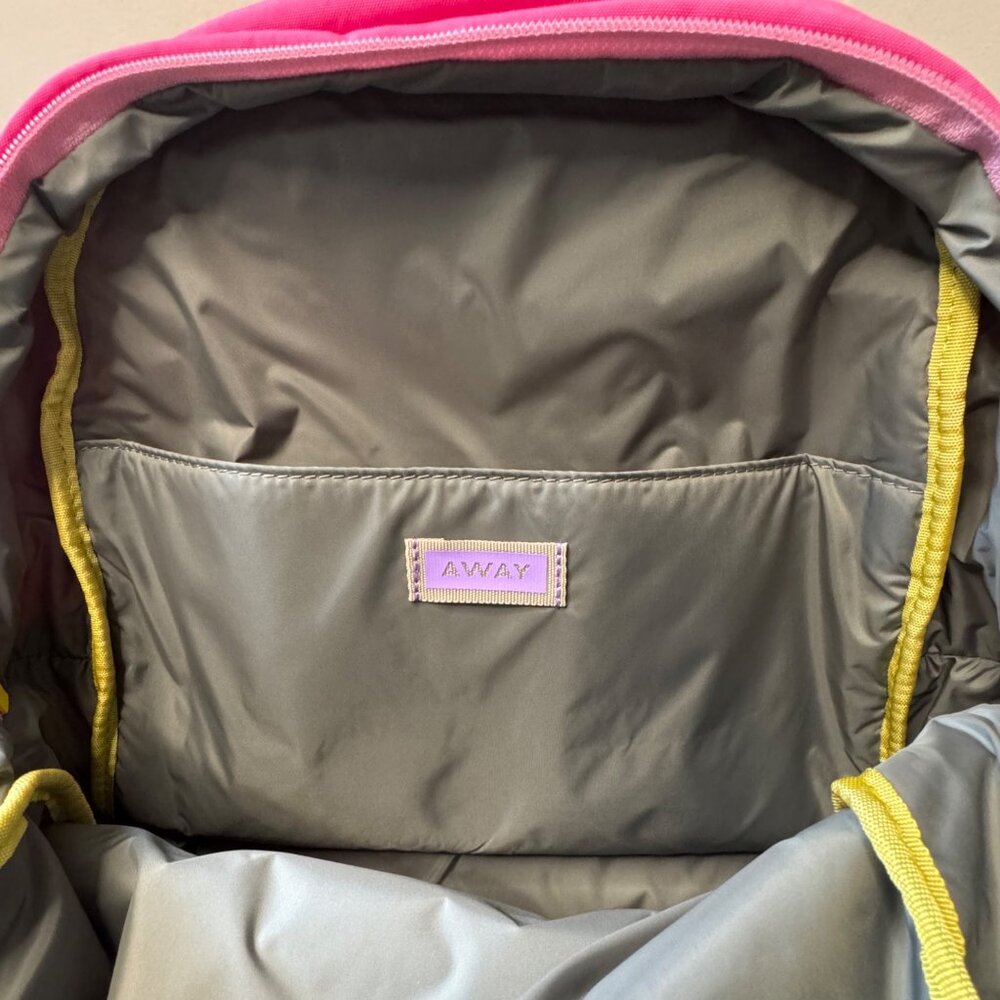 AWAY Kids Backpack New Cotton Candy Pink Yellow Colorblock Childrens Travel Bag - Picture 5 of 12